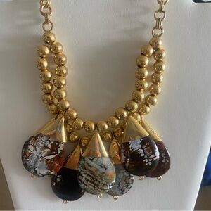 Gold and Brown Statement Necklace